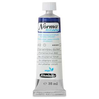 Schmincke Norma Blue Water-Mixable Oil Paint - Ultramarine Blue Deep, 35 ml