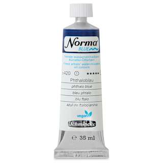 Schmincke Norma Blue Water-Mixable Oil Paint - Phthalo Blue, 35 ml