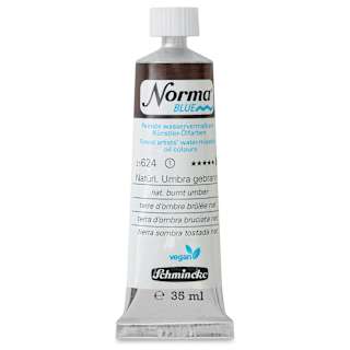 Schmincke Norma Blue Water-Mixable Oil Paint - Natural Burnt Umber, 35 ml