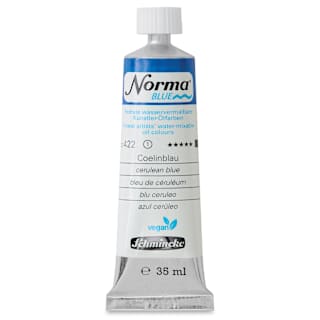 Schmincke Norma Blue Water-Mixable Oil Paint - Cerulean Blue, 35 ml