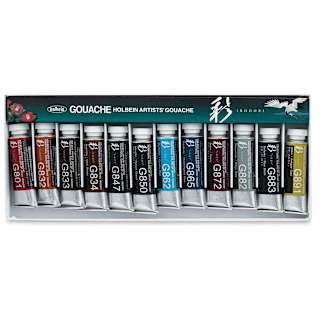 Holbein Irodori Artist Gouache - Set of 12, Winter, 15 ml Tubes