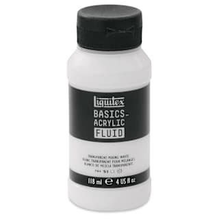 Liquitex Basics Acrylic Fluid Paint - Transparent Mixing White, 118 ml