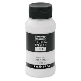 Liquitex Basics Acrylic Fluid Paint - Titanium White, 118 ml