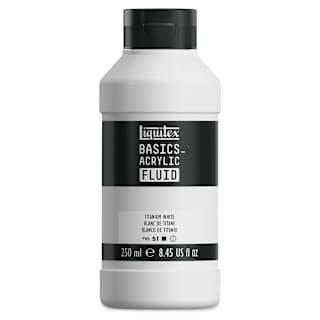 Liquitex Basics Acrylic Fluid Paint - Titanium White, 250 ml