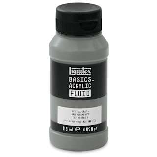 Liquitex Basics Acrylic Fluid Paint - Neutral Grey 5, 118 ml