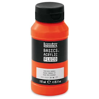 Liquitex Basics Acrylic Fluid Paint - Vivid Red Orange, 118 ml