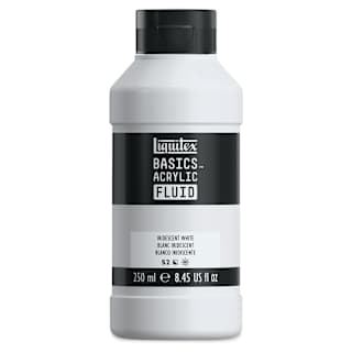 Liquitex Basics Acrylic Fluid Paint - Iridescent White, 250 ml
