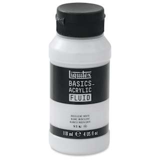 Liquitex Basics Acrylic Fluid Paint - Iridescent White, 118 ml