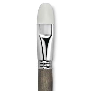 Escoda Perla Toray White Synthetic Brush - Bright, Short Handle, Size 22