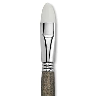 Escoda Perla Toray White Synthetic Brush - Bright, Short Handle, Size 18