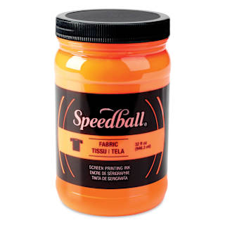 Speedball Fabric Screen Printing Ink - Fluorescent Orange, 32 oz, Jar