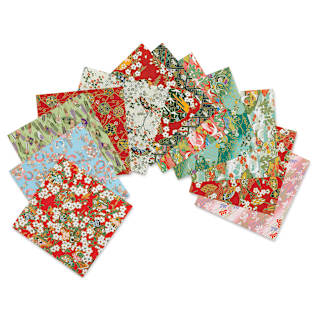 Yasutomo Yuzen Origami Papers - 5-7/8" x 5-7/8", Red, 10 Sheets