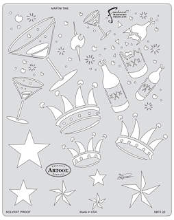 Iwata Artool Freehand Template - Kustom Kulture Martini Time