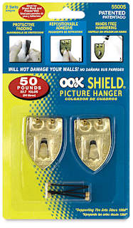 OOK Repositioning Shield Hanger Pack - 50 lb Capacity, Pkg of 2