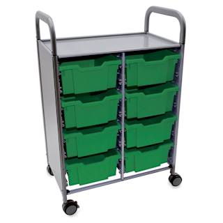 Gratnells Callero Storage Cart with 8 Deep Trays - Grass Green