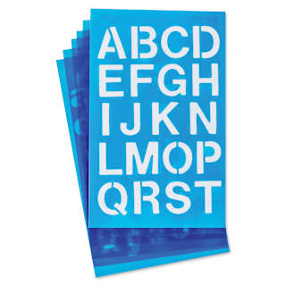 Westcott BetterLetter Plastic Letter Stencils - 3/4" & 1", Capital and Lower Case, Helvetica