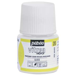 Pebeo Vitrea 160 Glass Paint - Veil White, Glossy, 45 ml bottle