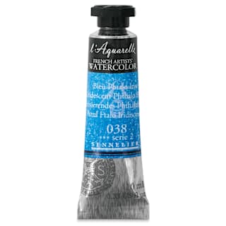 Sennelier French Artists' Watercolor - Iridescent Phthalo Blue, 10 ml Tube