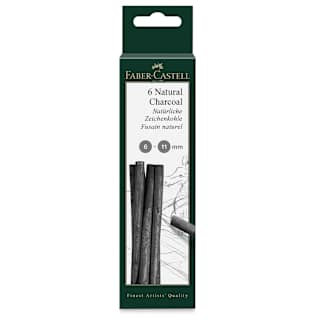 Faber-Castell Pitt Natural Willow Charcoal - Set of 6, 6-11 mm