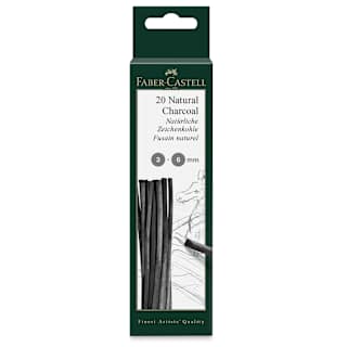 Faber-Castell Pitt Natural Willow Charcoal - Set of 20, 3-6 mm