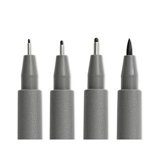 Faber-Castell Pitt Artist Pens- Warm Grey IV, Set of 4, Assorted Nibs