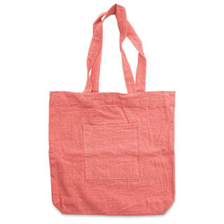 Harvest Import Washed Canvas Tote Bag - Pink, Front Pocket