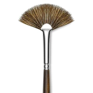 Silver Brush Monza Synthetic Mongoose Artist Brush - Long Handle, Fan, Size 2