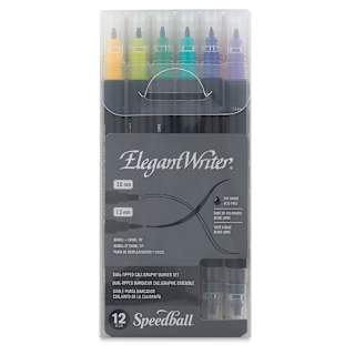 Speedball Elegant Writer Dual Tipped Calligraphy Marker Set - Set of 12