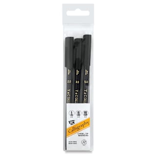 Yasutomo Y&C Calligraphy Markers - Black, Set of 3