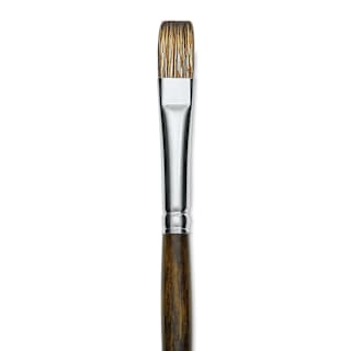 Silver Brush Monza Synthetic Mongoose Artist Brush - Long Handle, Flat, Size 8