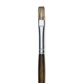 Silver Brush Monza Synthetic Mongoose Artist Brush - Long Handle, Flat, Size 6