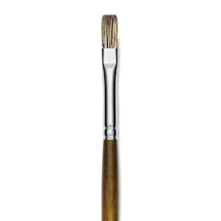 Silver Brush Monza Synthetic Mongoose Artist Brush - Long Handle, Flat, Size 4