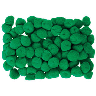 Creativity Street Pom Pons - 1", Kelly Green, Pkg of 100
