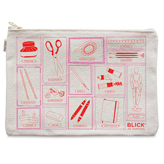 Blick Flat Zip Pouch by Maptote - Red and Pink