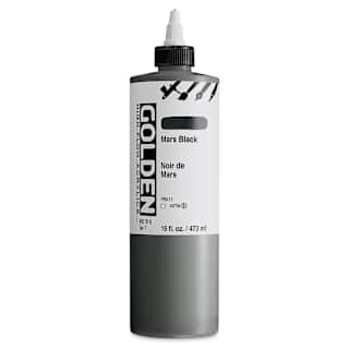 Golden High Flow Acrylics - Mars Black, 16 oz bottle