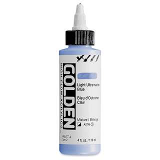 Golden High Flow Acrylics - Light Ultramarine Blue, 4 oz bottle