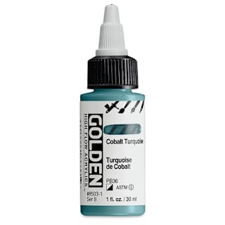 Golden High Flow Acrylics - Cobalt Turquoise, 1 oz bottle