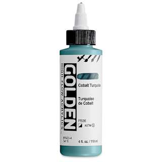 Golden High Flow Acrylics - Cobalt Turquoise, 4 oz bottle