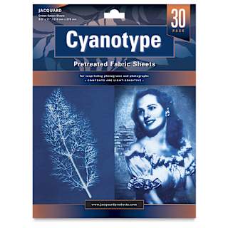 Jaquard Cyanotype Fabric Sheets - 8-1/2" x 11, Pkg of 30