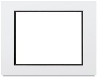 Crescent Select Conservation Solids Pre-Cut Double Mat - Vivid White/Deep Black, 4 ply, 11" x 14"