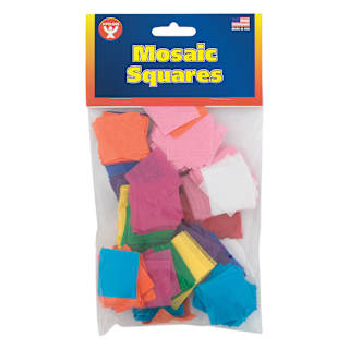 Hygloss Mosaic Squares - Tissue Paper, 1", 2500 Pieces
