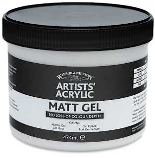 Winsor & Newton Artists' Acrylic Matt Gel Medium - Matte, 474 ml jar