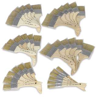 Blick Economy White Bristle Brush Class Pack - Gesso, Classpack of 36 Brushes