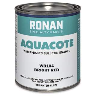 Ronan Aquacote Water-Based Acrylic Color - Bright Red, Pint
