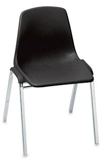 National Public Seating Corp. Polyshell Stacking Chair - Black