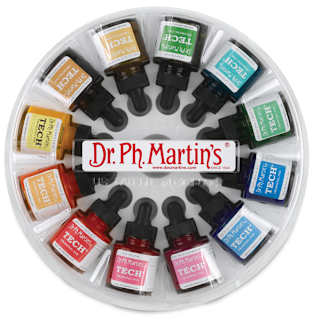 Dr. Ph. Martin's Tech Drawing Ink - 1 oz, Round Set, Set of 12