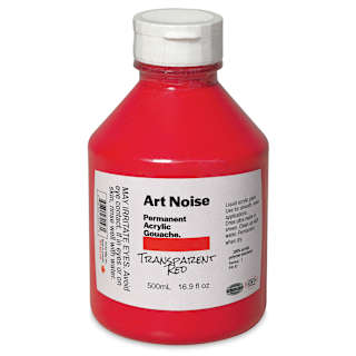 Tri-Art Art Noise Permanent Acrylic Gouache - Transparent Red, 500 ml, Bottle