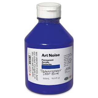 Tri-Art Art Noise Permanent Acrylic Gouache - Transparent Deep Blue, 500 ml, Bottle
