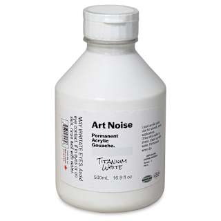 Tri-Art Art Noise Permanent Acrylic Gouache - Titanium White, 500 ml, Bottle