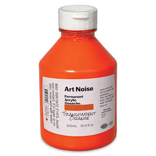 Tri-Art Art Noise Permanent Acrylic Gouache - Transparent Orange, 500 ml, Bottle